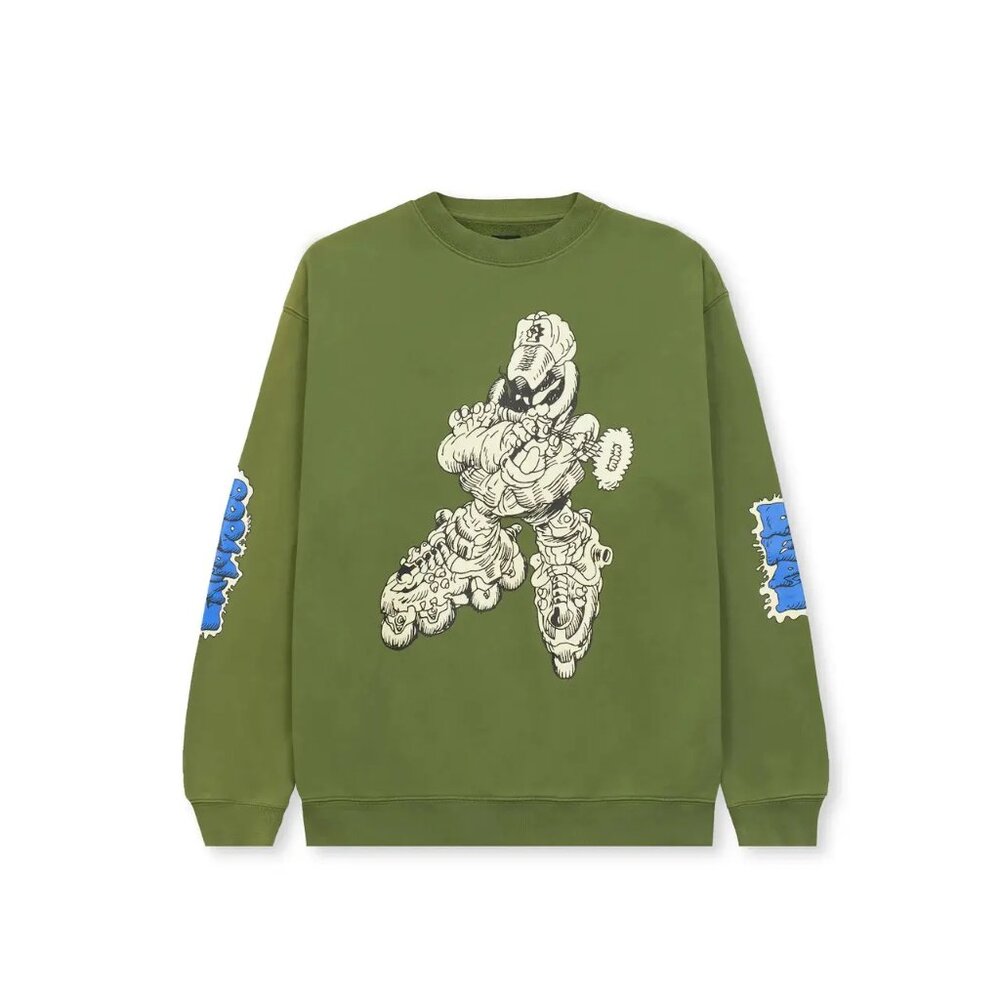 NWT Brain Dead x Them Blade Enforcer Sweatshirt, Green, Size: Medium